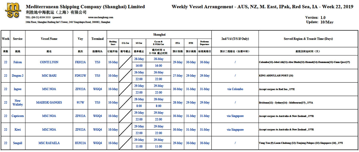 利胜地中海MSC第22周船舶安排--AUS散杂货船运输特种柜进出口代理.jpg 利胜地中海MSC第22周船舶安排--AUS散杂货船运输特种柜进出口代理.jpg